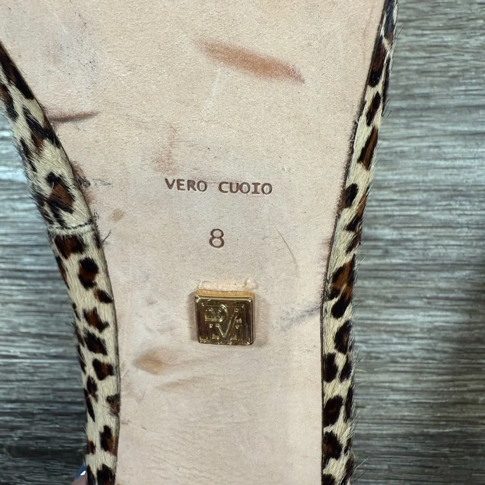 Pour La Victoire Shoes Women sz8 Cheetah Print‎ Fur Vero Cuoio Leather 5